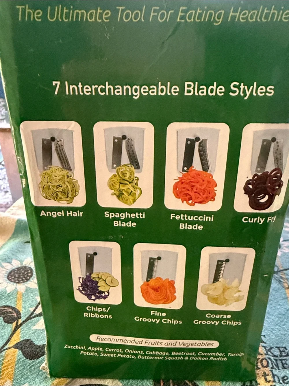 Spiralizer Manual Spiral Vegetable Slicer - 7 blades